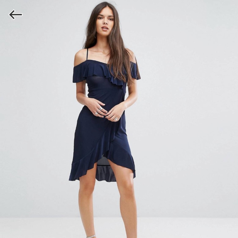 ASOS | Cold Shoulder Ruffle Dress - Picture 1 of 4